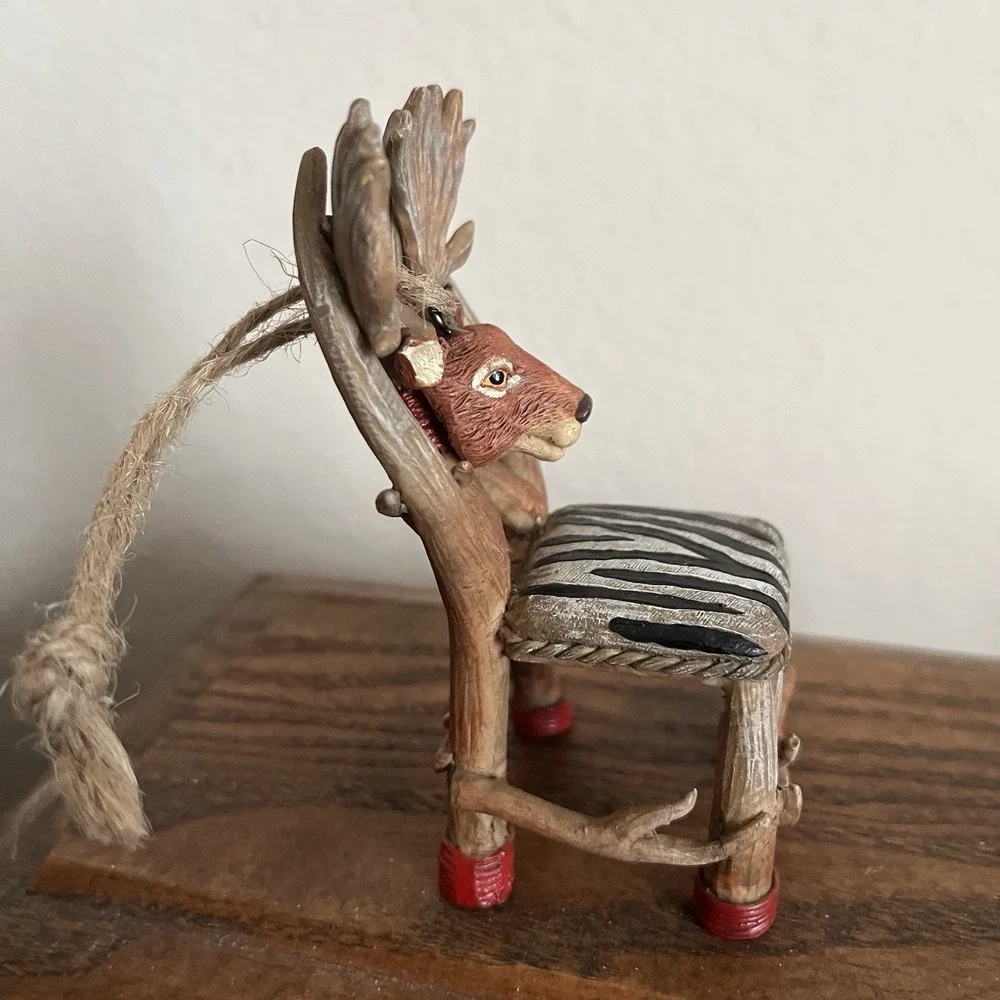 Moose Elk Deer Head Antler‎ Chair Christmas Ornament Hunting Cabin Decor Holiday